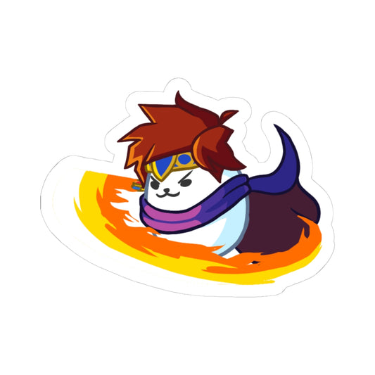 Eggdog Fire Sword Sticker